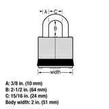 Master Lock 4-3/8 in. H X 2 in. W Laminated Steel 4-Pin Tumbler Weather-Resistant Padlock