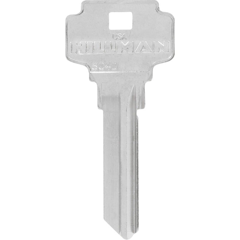 HILLMAN KeyKrafter Universal House Key Blank 2028 Single For Schlage Locks Silver, Pack of 4