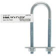 Hampton 1/4 in. X 1 in. W X 3-1/4 in. L Coarse Zinc-Plated Steel U-Bolt, Pack of 10