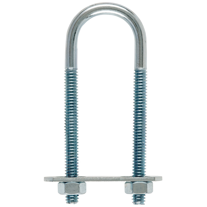 Hampton 1/4 in. X 1 in. W X 3-1/4 in. L Coarse Zinc-Plated Steel U-Bolt, Pack of 10