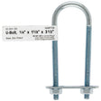 Hampton 1/4 in. X 1-1/8 in. W X 3-1/2 in. L Coarse Zinc-Plated Steel U-Bolt, Pack of 10