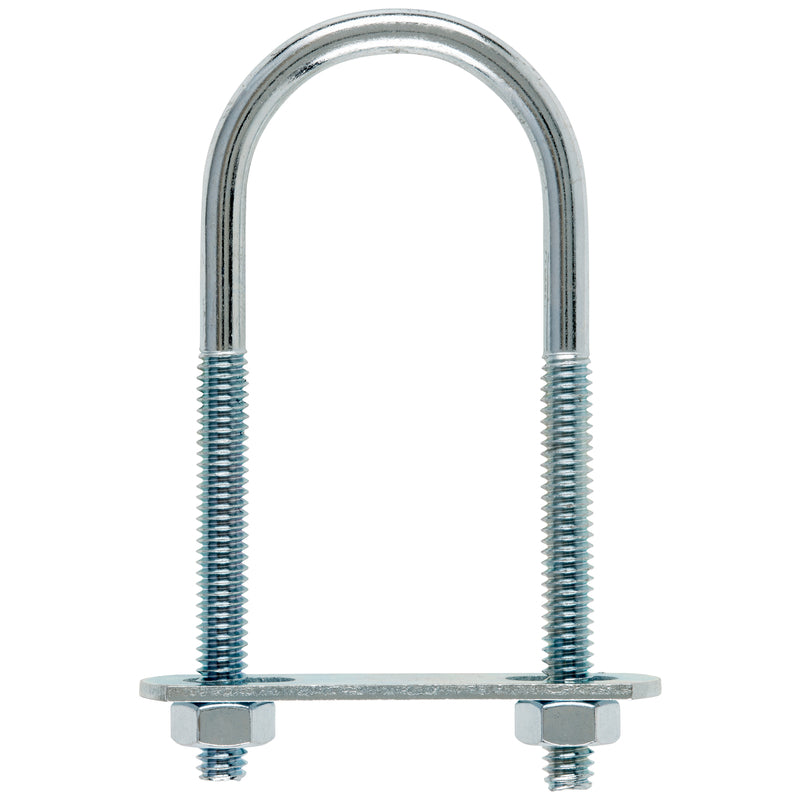 Hampton 1/4 in. X 1-3/8 in. W X 3-3/8 in. L Coarse Zinc-Plated Steel U-Bolt, Pack of 10