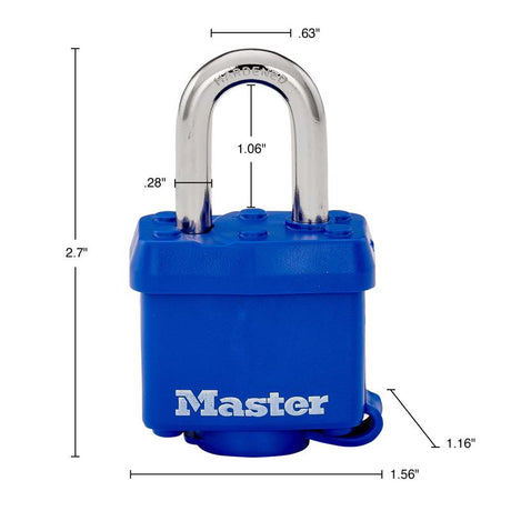 Master Lock 1-11/16 in. H X 1 in. W X 1-9/16 in. L Vinyl Covered Steel 4-Pin Cylinder Weather-Resist