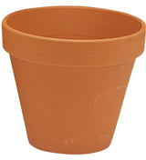 Ceramo S-6 Pot, 6 in Dia, 5-1/4 in H, Flower Design, Red Clay, Pack of 16