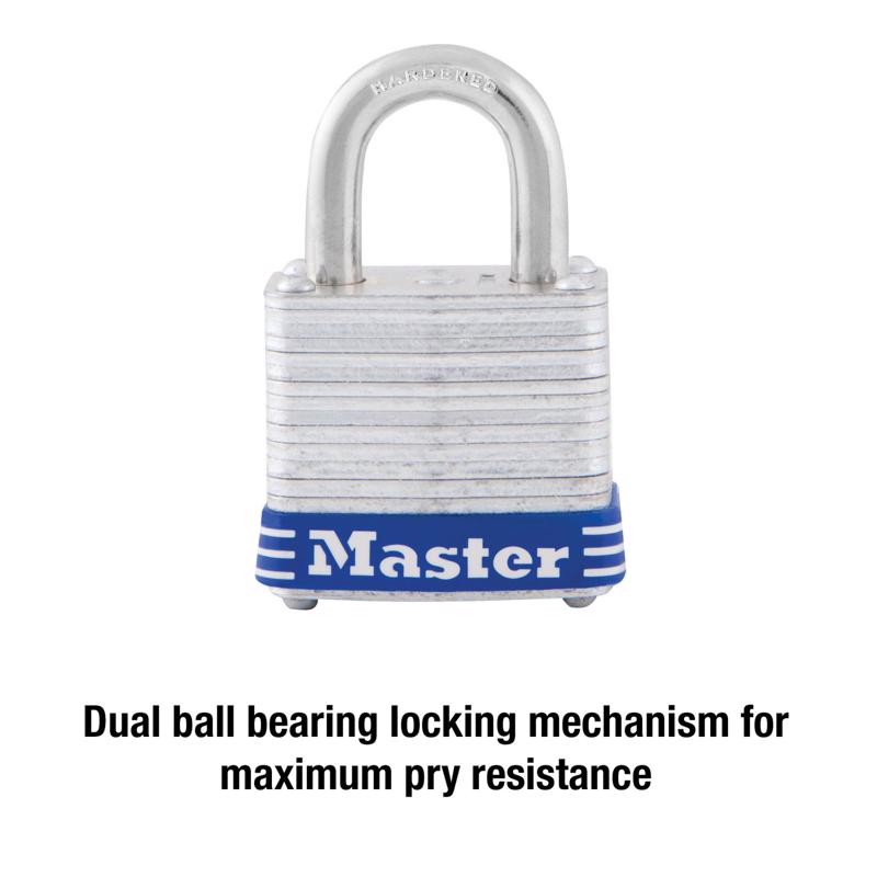 Master Lock 1 in. H X 1-1/8 in. W Laminated Steel 4-Pin Cylinder Exterior Padlock