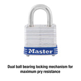 Master Lock 1 in. H X 1-1/8 in. W Laminated Steel 4-Pin Cylinder Exterior Padlock