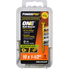 HILLMAN Power Pro No. 10 Ga. X 1-1/2 in. L Star Flat Head Coarse Multi-Material Screws, Pack of 5