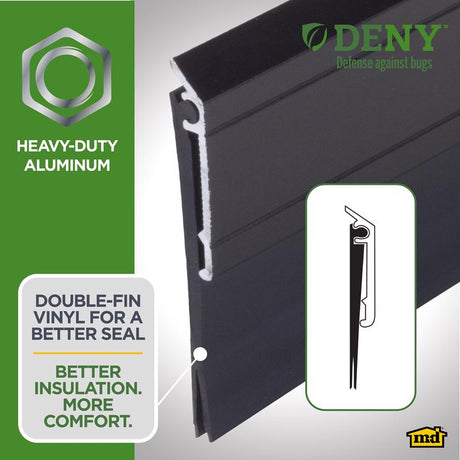 M-D Building Products DENY Bronze Aluminum/Vinyl Sweep For Doors 36 in. L X 0.25 in.