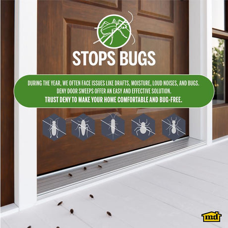 M-D Building Products DENY Bronze Aluminum/Vinyl Sweep For Doors 36 in. L X 0.25 in.