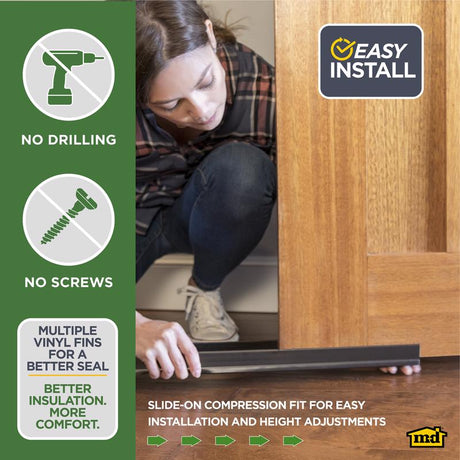 M-D Building Products DENY Brown Vinyl Seal For Doors 36 in. L X 1.75 in.