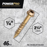HILLMAN Power Pro 1/4 in. Ga. X 2-1/4 in. L Star Hex Washer Head Coarse Multi-Material Screws