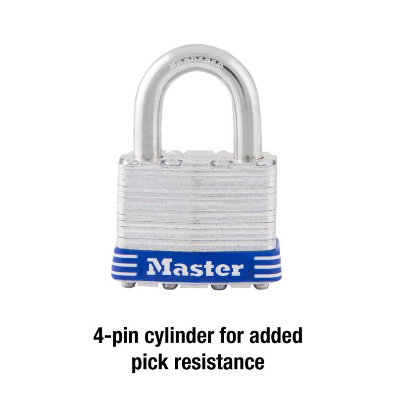 Master Lock 1-5/16 in. H X 1 in. W X 1-3/4 in. L Laminated Steel Ball Bearing Locking Exterior Padlo