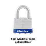 Master Lock 1-5/16 in. H X 1 in. W X 1-3/4 in. L Laminated Steel Ball Bearing Locking Exterior Padlo