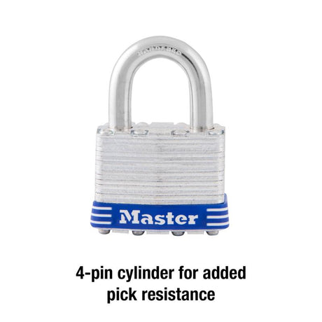 Master Lock 1-5/16 in. H X 1 in. W X 1-3/4 in. L Laminated Steel Ball Bearing Locking Exterior Padlo