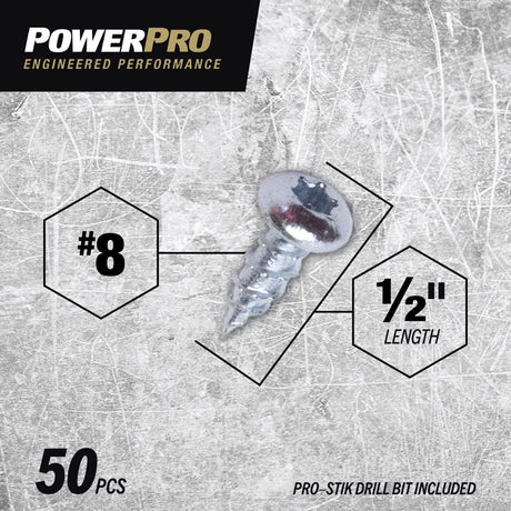 HILLMAN PowerPro No. 8 Ga. X 1/2 in. L Star Pan Head Coarse Multi-Material Screws, Pack of 5