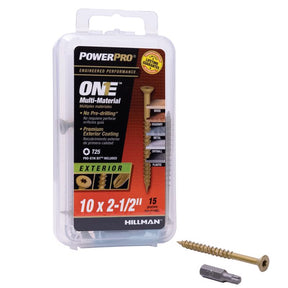 HILLMAN Power Pro No. 10 Ga. X 2-1/2 in. L Star Flat Head Coarse Multi-Material Screws, Pack of 5