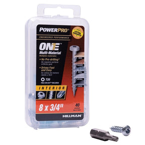 HILLMAN Power Pro No. 8 Ga. X 3/4 in. L Star Pan Head Coarse Multi-Material Screws, Pack of 5