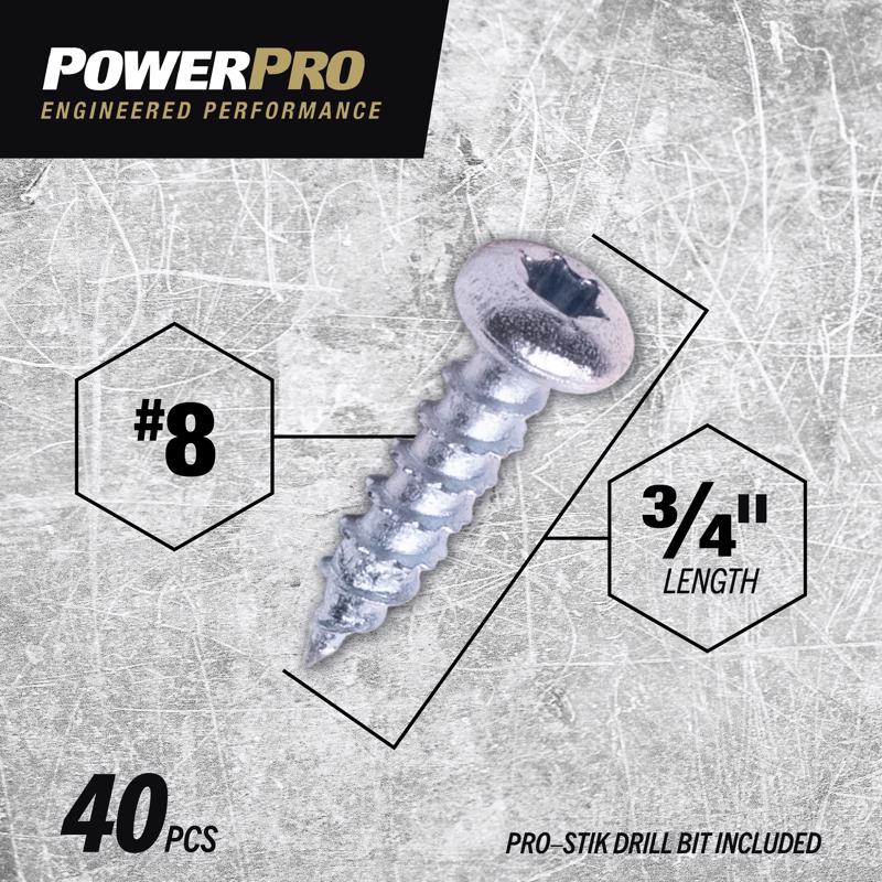 HILLMAN Power Pro No. 8 Ga. X 3/4 in. L Star Pan Head Coarse Multi-Material Screws, Pack of 5