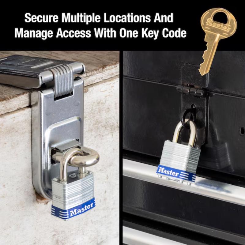 Master Lock 1 in. H X 11/16 in. W X 1-1/8 in. L Steel 4-Pin Cylinder Exterior Padlock, Pack of 6