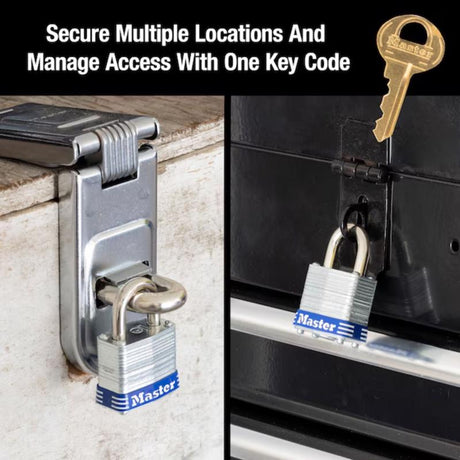 Master Lock 1 in. H X 11/16 in. W X 1-1/8 in. L Steel 4-Pin Cylinder Exterior Padlock, Pack of 6