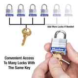 Master Lock 1 in. H X 11/16 in. W X 1-1/8 in. L Steel 4-Pin Cylinder Exterior Padlock, Pack of 6