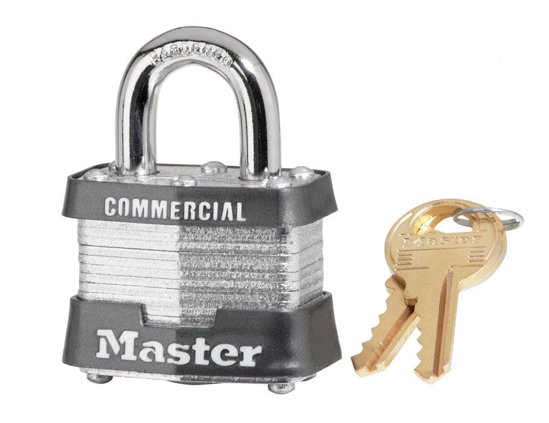 Master Lock 1-5/16 in. H X 1-9/16 in. W X 1-1/2 in. L Steel Double Locking Exterior Padlock, Pack of 6