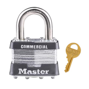 Master Lock 1-5/16 in. H X 1 in. W X 1-3/4 in. L Steel 4-Pin Cylinder Exterior Padlock, Pack of 6