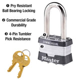 Master Lock 1-5/16 in. H X 1 in. W X 1-3/4 in. L Steel 4-Pin Cylinder Exterior Padlock, Pack of 6