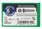 HILLMAN 1/4-20 in. D X 1-1/4 in. L Stainless Steel Hex Head Cap Screw 100 pk