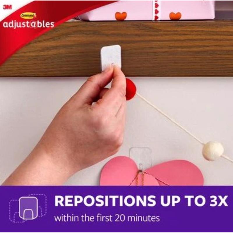 3M Command Adjustables Small Brushed Clear Plastic 6.75 in. L Clip 0.5 lb 14 pk