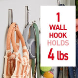 3M Command 2 in. L Brushed Nickel Metal Large Double Hook 4 lb. cap. 1 pk
