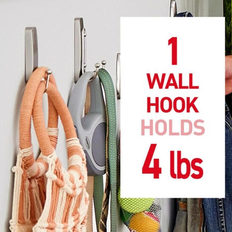 3M Command 2 in. L Brushed Nickel Metal Large Double Hook 4 lb. cap. 1 pk