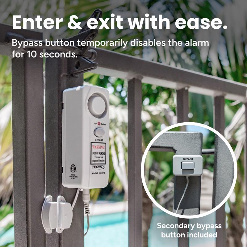 Techko White Plastic Safe Pool Alarm