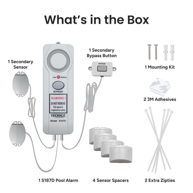 Techko White Plastic Safe Pool Alarm