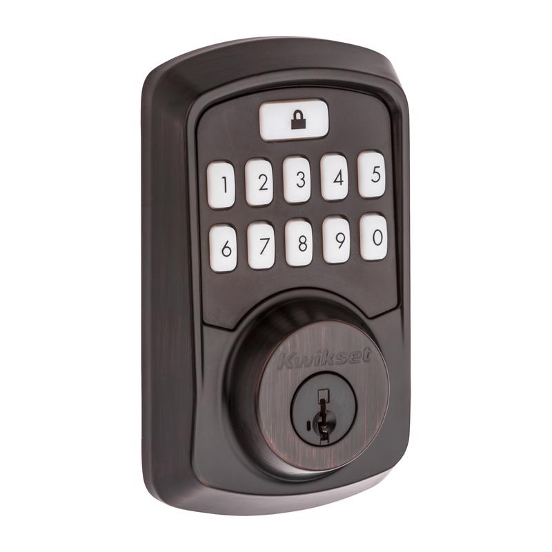 Kwikset SmartKey Aura Venetian Bronze Metal Bluetooth Keypad Entry Smart Lock