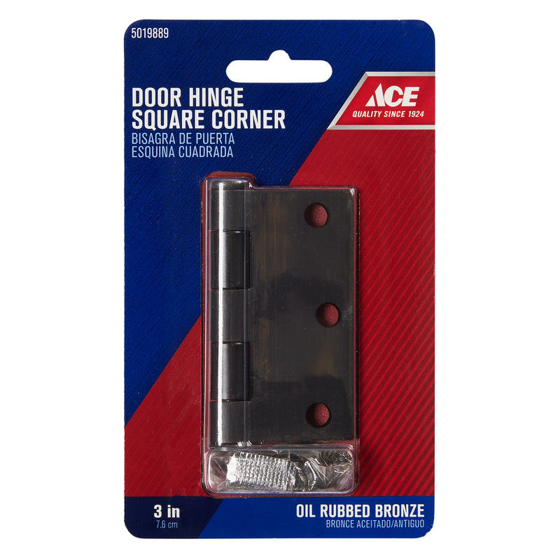Ace 3 in. L Oil Rubbed Bronze Residential Door Hinge 1 pk