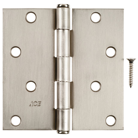 Ace 4 in. L Satin Nickel Residential Door Hinge 1 pk