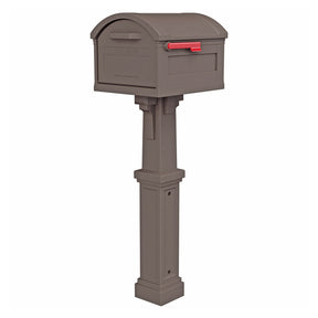 Architectural Mailboxes Grand Haven Classic Plastic Post Mount Mocha Mailbox