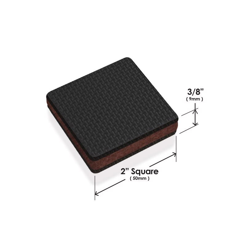 Slipstick GorillaPads Rubber Self Adhesive Gripper Pad Black Square 2 in. W X 2 in. L 8 pk