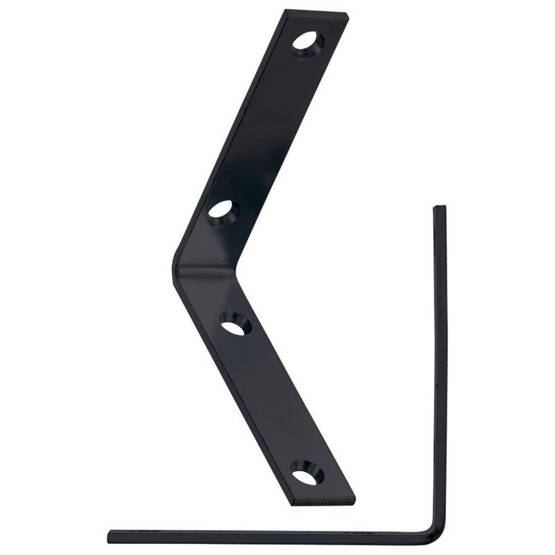 Hampton 3.5 in. H X 0.75 in. W X 3.5 in. D Black Steel Inside L Corner Brace, Pack of 10