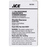 Ace 1-1/16 in. H X 1-1/8 in. W X 7/16 in. L Brass Double Locking Padlock