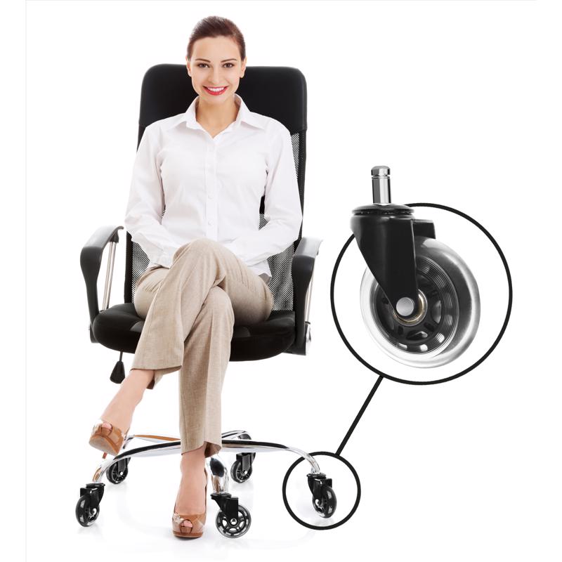 Slipstick 3 in. D Swivel Rubber Caster 500 lb 5 pk