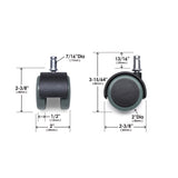 Slipstick 2 in. D Swivel Rubber Caster 330 lb 5 pk, Pack of 4