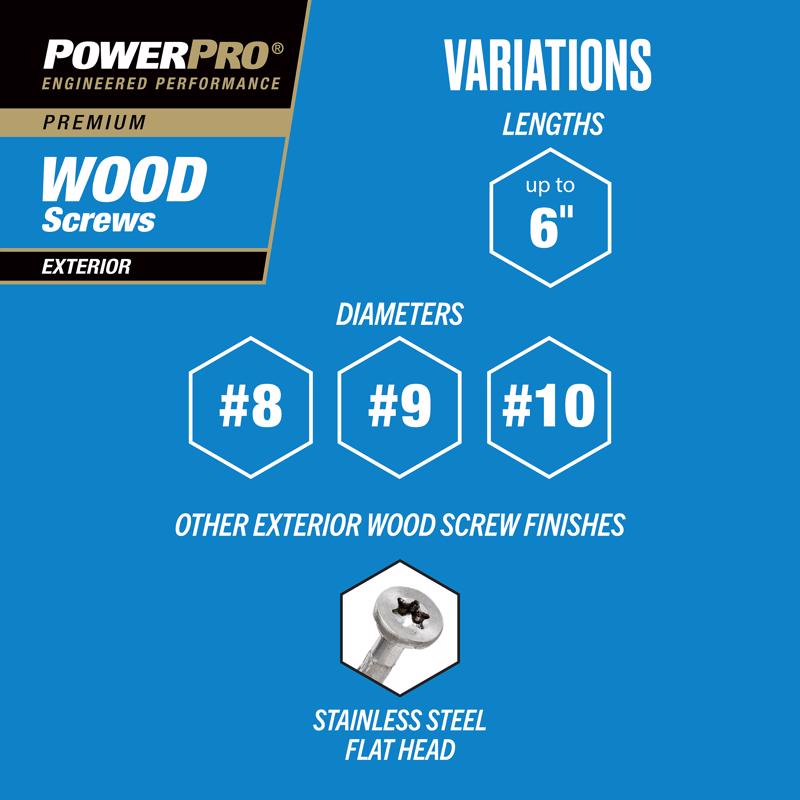 HILLMAN Power Pro No. 9 Ga. X 2-1/2 in. L Bronze Star Flat Head Exterior Deck Screws 50 pk