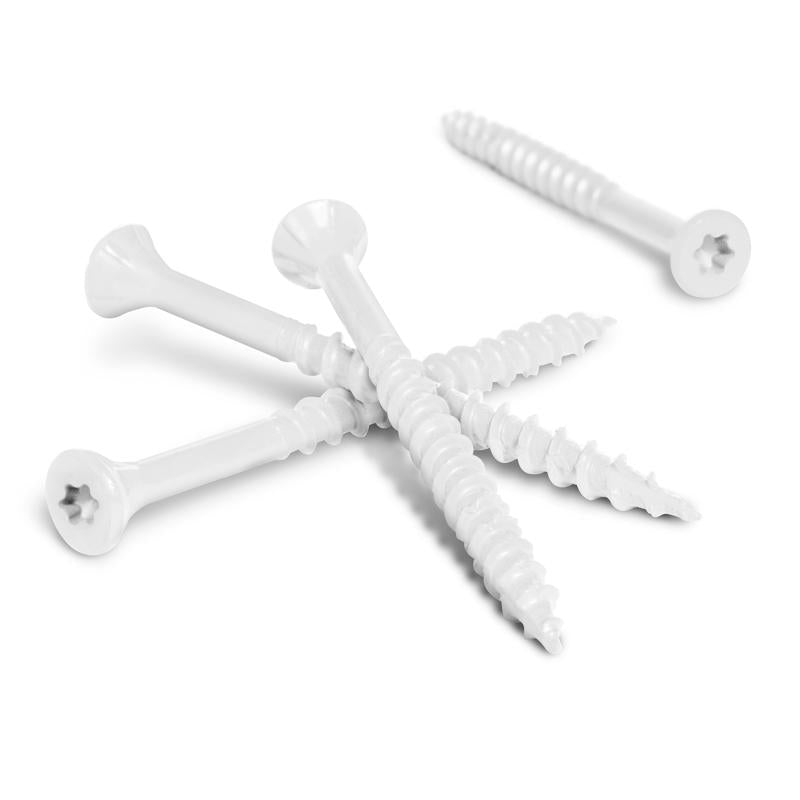 HILLMAN Deck Plus No. 8 Ga. X 1-5/8 in. L White Star Flat Head Exterior Deck Screws 1 lb 147 pk