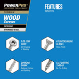 HILLMAN Power Pro No. 10 Ga. X 3-1/2 in. L Stainless Steel Star Flat Head Exterior Deck Screws 5 lb