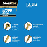 HILLMAN Power Pro No. 10 Ga. X 2-1/2 in. L Bronze Star Flat Head Exterior Deck Screws 1 lb 78 pk