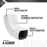 Amerimax 2.8 in. H X 4.18 in. W X 11.5 in. L White Aluminum A Gutter Elbow