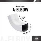 Amerimax 2.8 in. H X 4.18 in. W X 11.5 in. L White Aluminum A Gutter Elbow