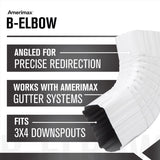 Amerimax 3 in. H X 4 in. W X 12 in. L White Aluminum B Gutter Elbow